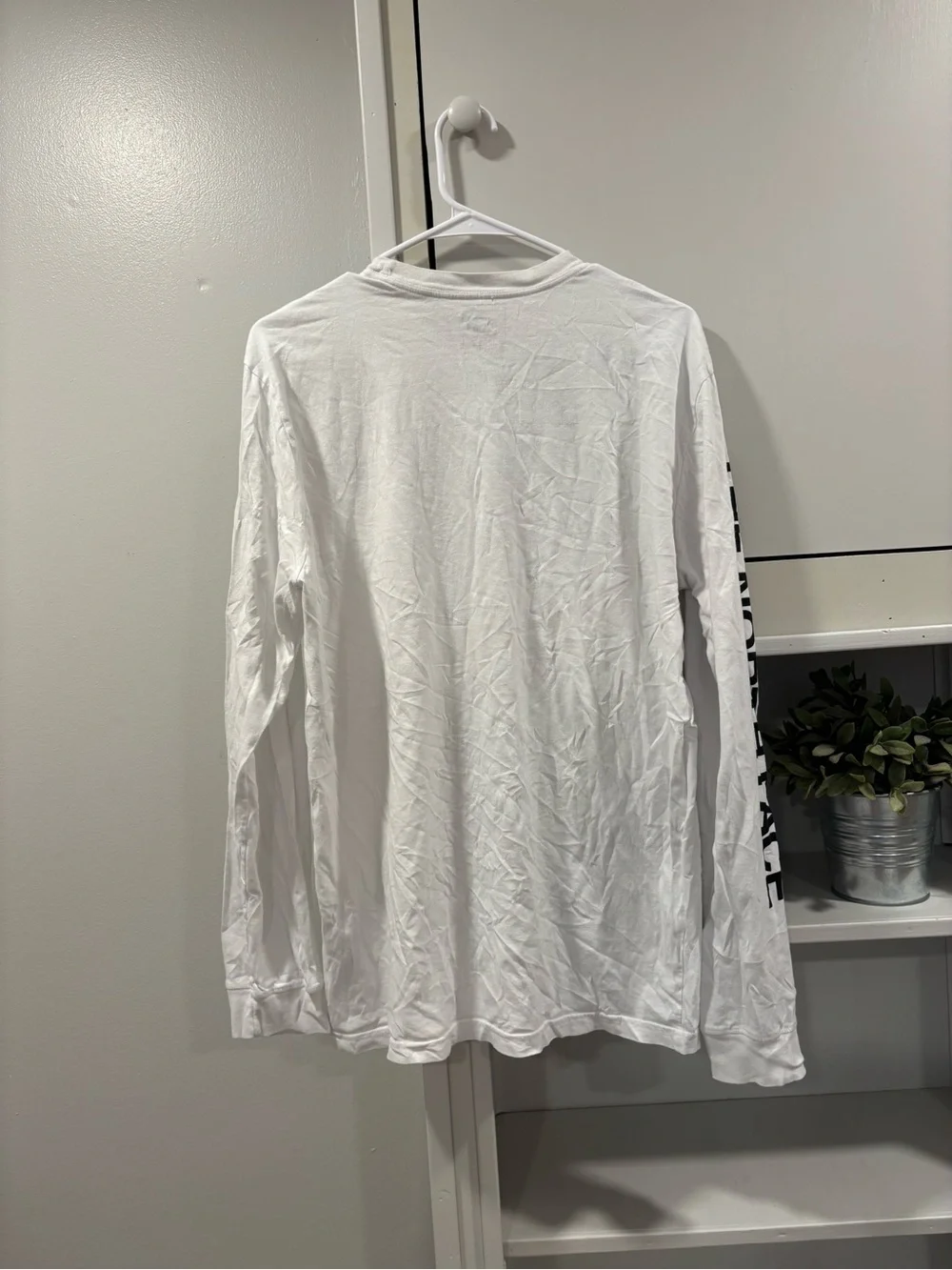 The North Face Men's Long-Sleeve Logo Tee - White with Black Logo